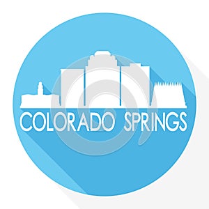 Colorado Springs USA Flat Icon Skyline Silhouette Design City Vector Art Famous Buildings Logo.