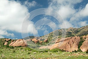 Colorado springtime landscape at Red Rocks Park