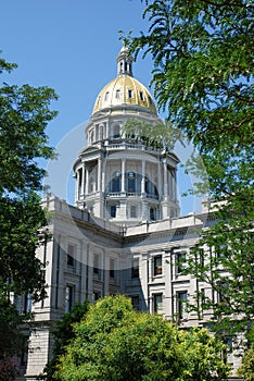 Golden dome of the Captiol in Denver, Colorado photo