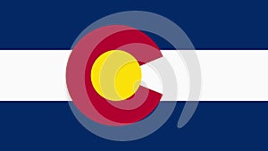 Colorado State Flag with Light Rays Animation