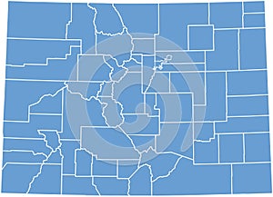 Colorado State map by counties photo