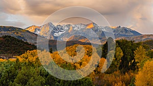 Colorado Sunrise Light Plays Over Mountains