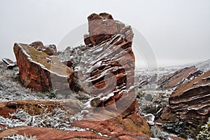 Colorado winter landscape at Red Rocks Park