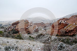 Colorado winter landscape at Red Rocks Park