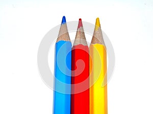 Colorated crayons isolated on white