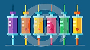 A colorcoded syringe labeling system where each color corresponds to a specific dose of ketamine ensuring accuracy and photo