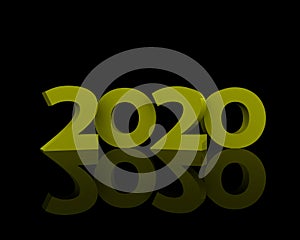 2020 colore verde su sfondo nero photo