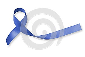 Colorectal/ Colon cancer, Acute Respiratory Distress Syndrome ARDS, and Tuberous Sclerosis awareness symbolic dark blue ribbon photo