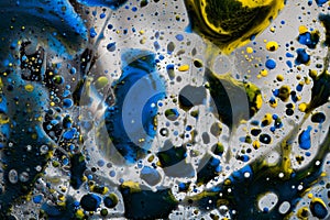 Colored abstract background.Ink Bubbles In Water. Abstract colorful paint.