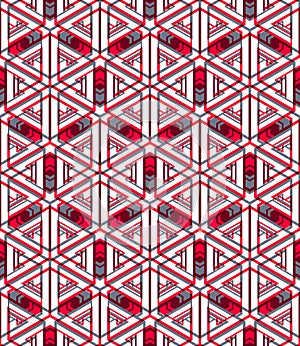 Colored abstract interweave geometric seamless pattern photo