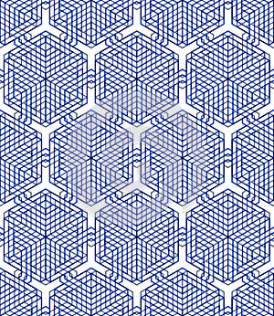 Colored abstract interweave geometric seamless pattern, EPS10. B