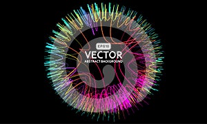 Colored abstract lines vector background illustration, artificial intelligence and big data, information concept template