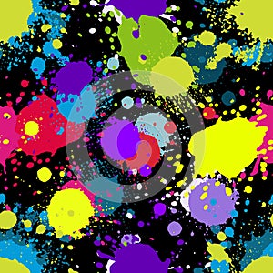 Colored abstract seamless pattern in graffiti style. Quality vector illustration for your design