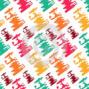 Colored abstract seamless pattern in graffiti style. Quality vector illustration for your design