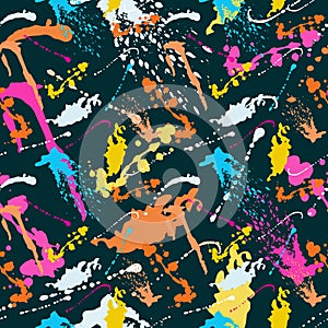 Colored abstract seamless pattern in graffiti style quality vector illustration for your design