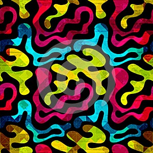 Colored abstract seamless pattern in graffiti style quality vector illustration for your design