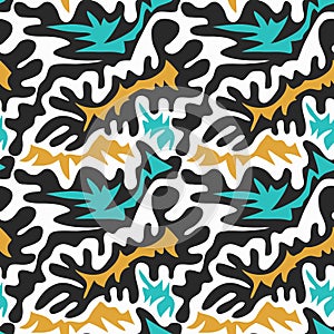 Colored abstract seamless pattern in graffiti style quality vector illustration for your design