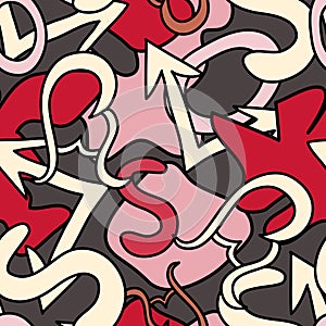 Colored abstract seamless pattern in graffiti style quality vector illustration for your design