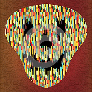 Colored abstract skull of geometric shapes vector illustration Halloween