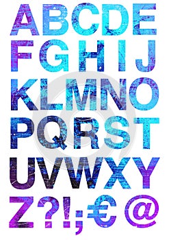 Colored alphabet with colorful letters