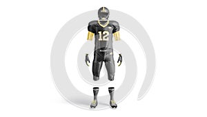 Colored american football uniform mockup, looped rotation