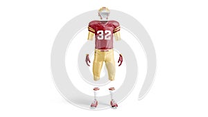 Colored american football uniform mockup, looped rotation