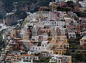 Colored architecture at Positano at the Amalfi coast