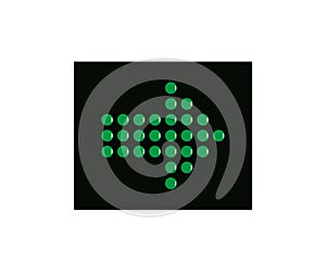 Colored arrow on black background