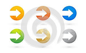 Colored arrows triangular motif