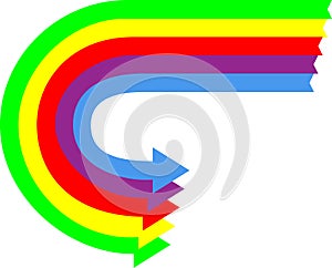 Colored Arrows U Turn