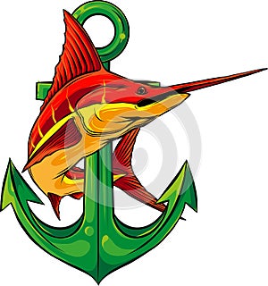 colored atlantic swordfish marlin vector illustration design