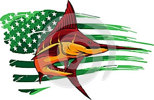 colored atlantic swordfish marlin vector illustration design