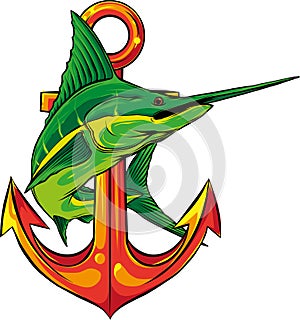 colored atlantic swordfish marlin vector illustration design