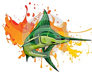 colored atlantic swordfish marlin vector illustration design