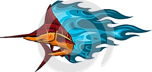 colored atlantic swordfish marlin vector illustration design