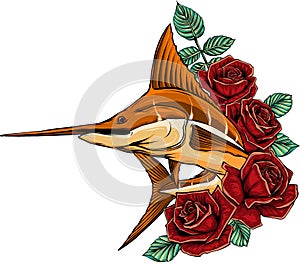 colored atlantic swordfish marlin vector illustration design