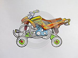 Colored ATV motorcycle