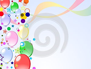 Colored background with balloons