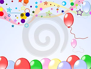 Colored background with balloons