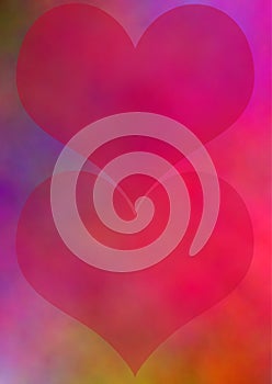 Colored background with hearts