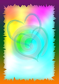 Colored background with hearts