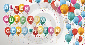 Colored Balloons And Confetti Alles Gute Zum Geburtstag