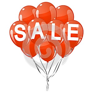 colored balloons with text SALE