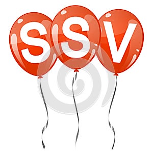 colored balloons with text SSV photo