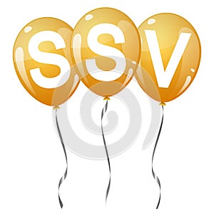 colored balloons with text SSV photo