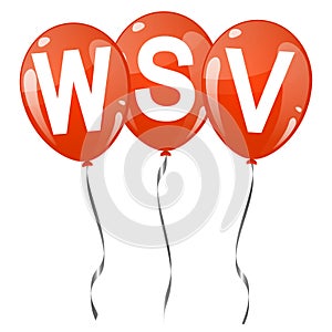 colored balloons with text WSV