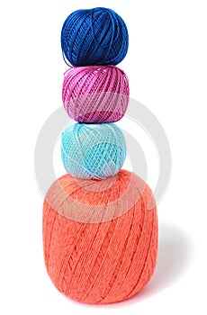 The colored balls of thread