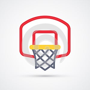 Colored basketball basket icon. Vector illustration