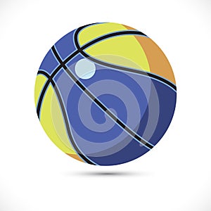 Colored basketball vector sport ball illustration. Sport basketball vector art on white background