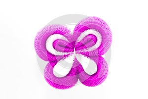 Colored bast whisp isolated on white background.